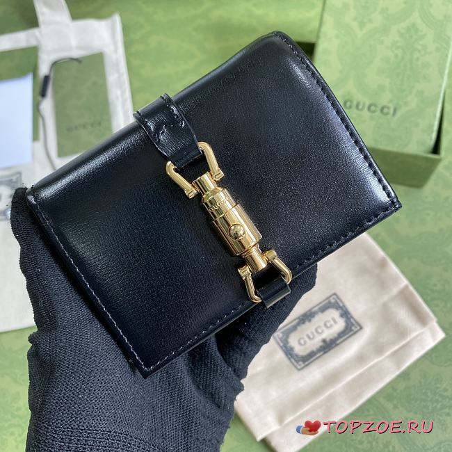 GUCCI JACKIE 1961 CARD CASE WALLET BLACK 645536 SIZE 11 × 8.5 x 3 CM - 1