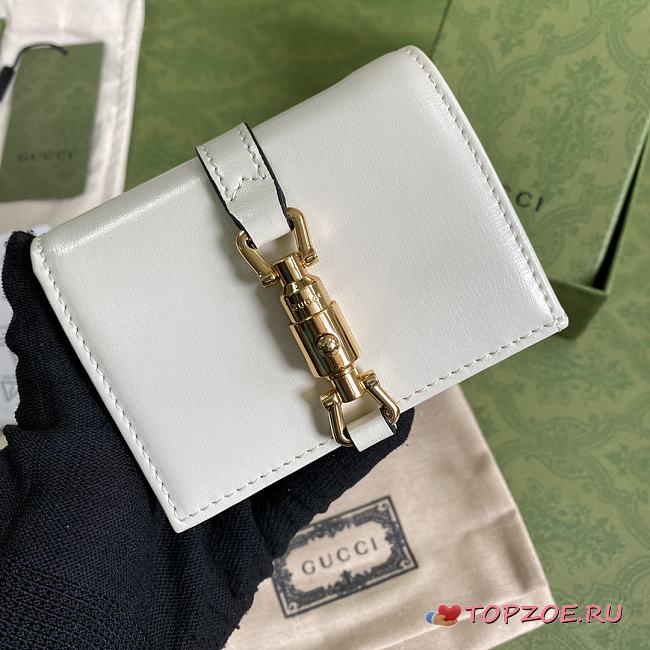 GUCCI JACKIE 1961 CARD CASE WALLET WHITE 645536 SIZE 11 × 8.5 x 3 CM - 1