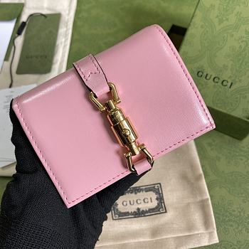 GUCCI JACKIE 1961 CARD CASE WALLET PINK 645536 SIZE 11 × 8.5 x 3 CM