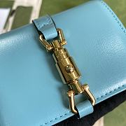 GUCCI JACKIE 1961 CARD CASE WALLET BLUE 645536 SIZE 11 × 8.5 x 3 CM - 5