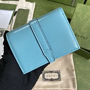 GUCCI JACKIE 1961 CARD CASE WALLET BLUE 645536 SIZE 11 × 8.5 x 3 CM - 2