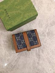 GUCCI JACKIE 1961 CARD CASE WALLET GG JACQUARD DENIM 645536 SIZE 11 × 8.5 x 3 CM - 6
