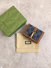 GUCCI JACKIE 1961 CARD CASE WALLET GG JACQUARD DENIM 645536 SIZE 11 × 8.5 x 3 CM - 5