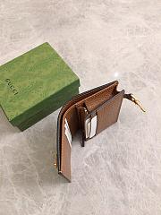 GUCCI JACKIE 1961 CARD CASE WALLET GG JACQUARD DENIM 645536 SIZE 11 × 8.5 x 3 CM - 4