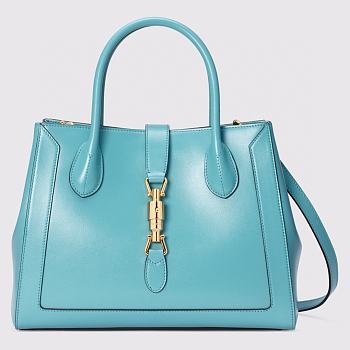 GUCCI JACKIE 1961 MEDIUM TOTE BAG BLUE 649016 SIZE 30 x 24 x 12 CM