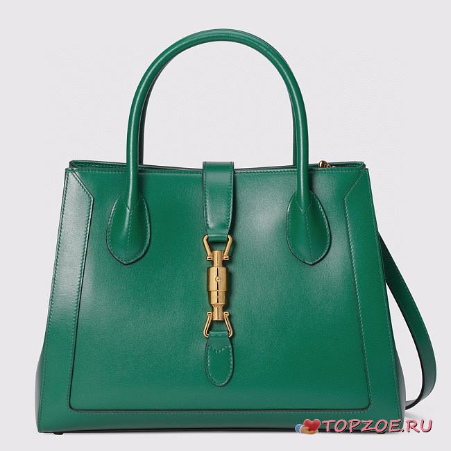 GUCCI JACKIE 1961 MEDIUM TOTE BAG GREEN 649016 SIZE 30 x 24 x 12 CM - 1