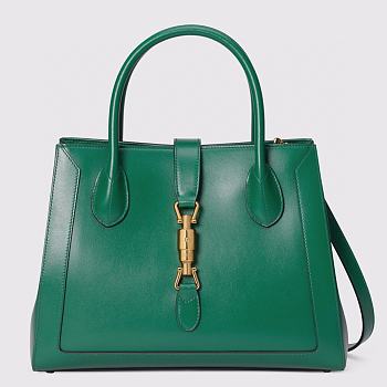 GUCCI JACKIE 1961 MEDIUM TOTE BAG GREEN 649016 SIZE 30 x 24 x 12 CM