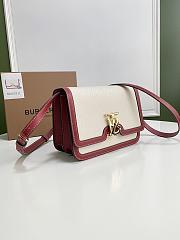 BURBERRY SMALL TWO-TONE TB BAG NATURAL/RED 80393651 SIZE 21 x 6 x 16 CM - 3
