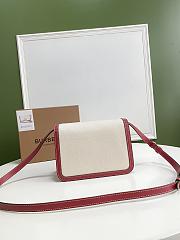 BURBERRY SMALL TWO-TONE TB BAG NATURAL/RED 80393651 SIZE 21 x 6 x 16 CM - 5