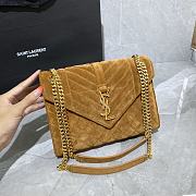 YSL ENVELOPE MEDIUM BAG HONEY VELVET 487206 SIZE 24 × 17.5 × 6 CM  - 3