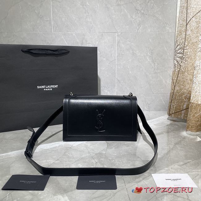 YSL BOOK BAG SMOOTH LEATHER BLACK 532756 SIZE 24 × 14 × 8 CM - 1