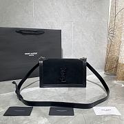 YSL BOOK BAG SMOOTH LEATHER AND VELVET BLACK 532756 SIZE 24 × 14 × 8 CM - 1
