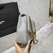 YSL JAMIE MEDIUM CARRÉ RIVE GAUCHE LIGHT GREY 634820 SIZE 24×15.5×6.5 CM - 6