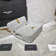 YSL JAMIE MEDIUM CARRÉ RIVE GAUCHE LIGHT GREY 634820 SIZE 24×15.5×6.5 CM - 5