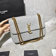 YSL JAMIE MEDIUM CARRÉ RIVE GAUCHE LIGHT GREY 634820 SIZE 24×15.5×6.5 CM - 3