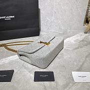 YSL JAMIE MEDIUM CARRÉ RIVE GAUCHE LIGHT GREY 634820 SIZE 24×15.5×6.5 CM - 2