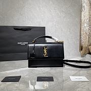 YSL MEDIUM SUNSET SATCHEL BLACK 634723 SIZE 25 x 18 x 5 CM - 1