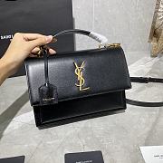 YSL MEDIUM SUNSET SATCHEL BLACK 634723 SIZE 25 x 18 x 5 CM - 5