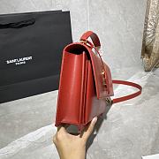 YSL MEDIUM SUNSET SATCHEL RED 634723 SIZE 25 x 18 x 5 CM - 6