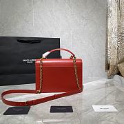 YSL MEDIUM SUNSET SATCHEL RED 634723 SIZE 25 x 18 x 5 CM - 5