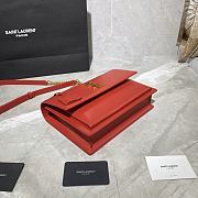YSL MEDIUM SUNSET SATCHEL RED 634723 SIZE 25 x 18 x 5 CM - 4