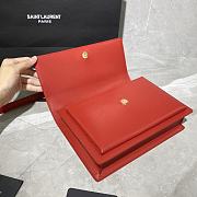 YSL MEDIUM SUNSET SATCHEL RED 634723 SIZE 25 x 18 x 5 CM - 3