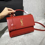 YSL MEDIUM SUNSET SATCHEL RED 634723 SIZE 25 x 18 x 5 CM - 2