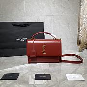 YSL MEDIUM SUNSET SATCHEL OPYUM RED 634723 SIZE 25 x 18 x 5 CM - 1