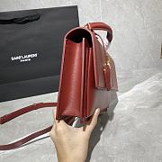 YSL MEDIUM SUNSET SATCHEL OPYUM RED 634723 SIZE 25 x 18 x 5 CM - 5