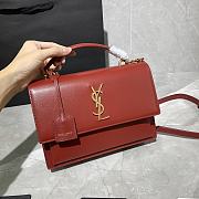 YSL MEDIUM SUNSET SATCHEL OPYUM RED 634723 SIZE 25 x 18 x 5 CM - 4