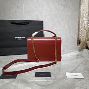 YSL MEDIUM SUNSET SATCHEL OPYUM RED 634723 SIZE 25 x 18 x 5 CM - 2
