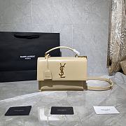 YSL MEDIUM SUNSET SATCHEL BEIGE 634723 SIZE 25 x 18 x 5 CM - 1