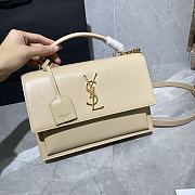YSL MEDIUM SUNSET SATCHEL BEIGE 634723 SIZE 25 x 18 x 5 CM - 4