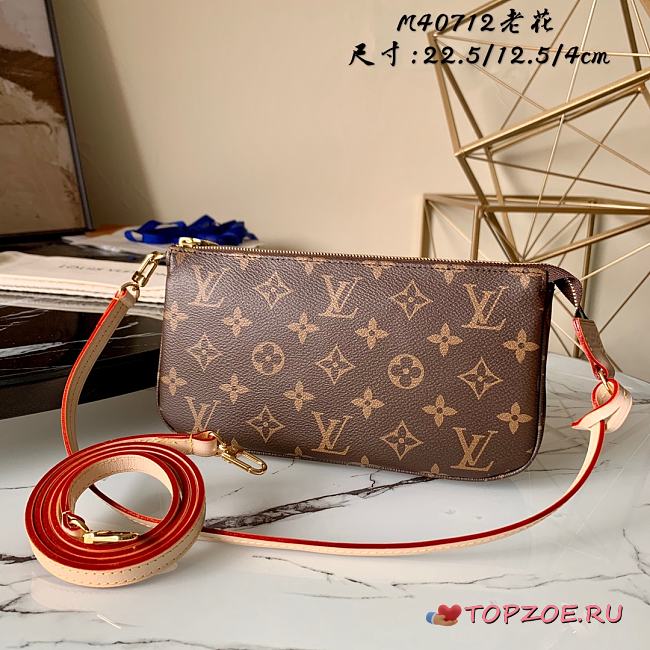 LV POCHETTE ACCESSOIRES M40712 SIZE 22.5 x 4 x 12.5 CM - 1