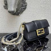 FENDI MINI BAGUETTE CHAIN BLACK 8BS045 SIZE 19 × 5 × 10 CM - 3