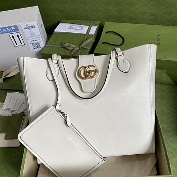 GUCCI MEDIUM TOTE WITH DOUBLE G WHITE 649577 SIZE 35 x 32 x 11 CM