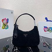 PRADA RE-EDITION 2000 SHEARLING MINI-BAG BLACK 1NE515 SIZE 23 x 14 x 5 CM - 1