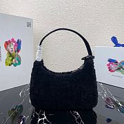 PRADA RE-EDITION 2000 SHEARLING MINI-BAG BLACK 1NE515 SIZE 23 x 14 x 5 CM - 5