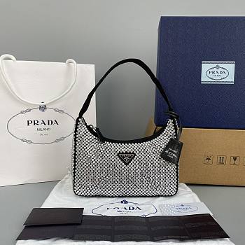 PRADA SATIN MINI-BAG BLACK 1NE515 SIZE 22 x 12 x 6 CM