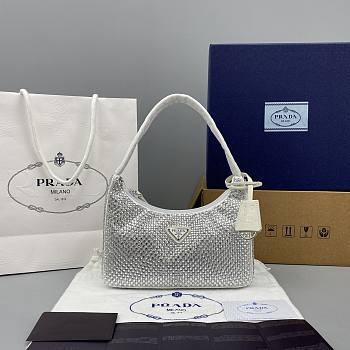 PRADA SATIN MINI-BAG WHITE 1NE515 SIZE 22 x 12 x 6 CM