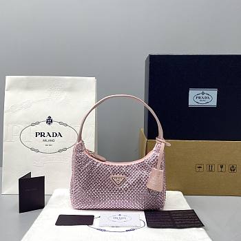 PRADA SATIN MINI-BAG LIGHT PINK 1NE515 SIZE 22 x 12 x 6 CM