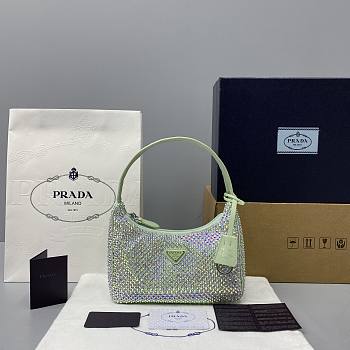 PRADA SATIN MINI-BAG LIGHT GREEN 1NE515 SIZE 22 x 12 x 6 CM