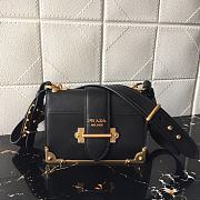 PRADA LEATHER PRADA CAHIER BAG BLACK 1BD045 SIZE 20 x 14 x 8.5 CM - 1