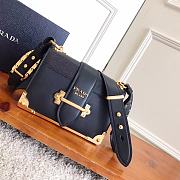 PRADA LEATHER PRADA CAHIER BAG BLACK 1BD045 SIZE 20 x 14 x 8.5 CM - 2