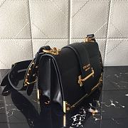 PRADA LEATHER PRADA CAHIER BAG BLACK 1BD045 SIZE 20 x 14 x 8.5 CM - 3