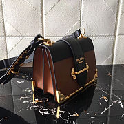 PRADA LEATHER PRADA CAHIER BAG BLACK/BROWN 1BD045 SIZE 20 x 14 x 8.5 CM - 3