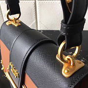 PRADA LEATHER PRADA CAHIER BAG BLACK/BROWN 1BD045 SIZE 20 x 14 x 8.5 CM - 6