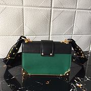PRADA LEATHER PRADA CAHIER BAG BLACK/EMERALD GREEN 1BD045 SIZE 20 x 14 x 8.5 CM - 4
