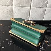 PRADA LEATHER PRADA CAHIER BAG BLACK/EMERALD GREEN 1BD045 SIZE 20 x 14 x 8.5 CM - 6