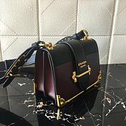 PRADA LEATHER PRADA CAHIER BAG BLACK/BORDEAUX 1BD045 SIZE 20 x 14 x 8.5 CM - 6